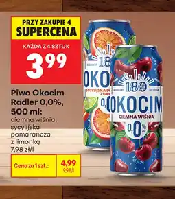 Biedronka Piwo bezalkoholowe Okocim Radler sycylijska pomarańcza z limonką oferta