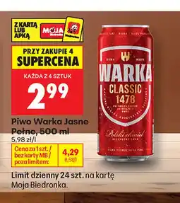 Biedronka Piwo Warka oferta