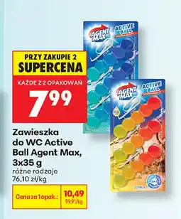 Biedronka Zawieszka do WC Active Ball Agent Max 3-pak oferta