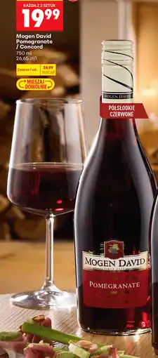 Biedronka Wino półsłodkie czerwone Mogen David Pomegranate oferta