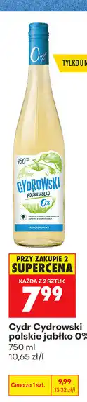 Biedronka Cydr bezalkoholowy Cydrowski polskie jabłko 0% oferta