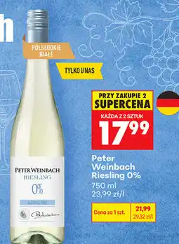 Biedronka Wino bezalkoholowe Peter Weinbach Riesling 0% oferta