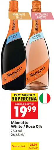 Biedronka Wino musujące bezalkoholowe Mionetto White / Rosé 0% oferta