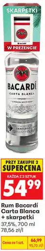 Biedronka Rum Bacardí Carta Blanca + skarpetki oferta