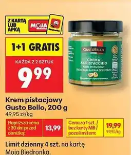 Biedronka Krem pistacjowy Gusto Bello 200 g oferta