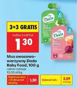 Biedronka Mus owocowo warzywny Dada Baby Food 100 g oferta