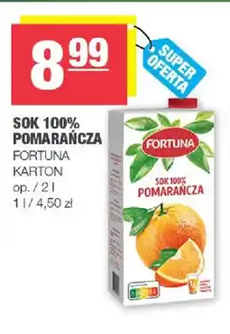 Spar Sok pomarańcza Fortuna 100% oferta