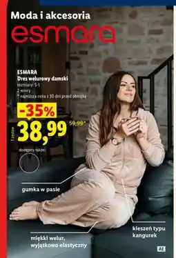 Lidl Dres welurowy damski Esmara oferta