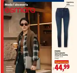 Lidl Jeansy damskie skinny fit z bawełną Esmara oferta