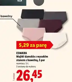 Lidl Majtki damskie z wysokim stanem z bawełną 5-pak Esmara oferta