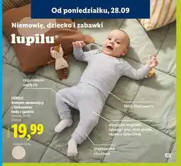 Lidl Komplet niemowlęcy z biobawełny body i spodnie Lupilu oferta