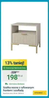 ERLI Szafka nocna z ryflowanym frontem i szufladą oferta