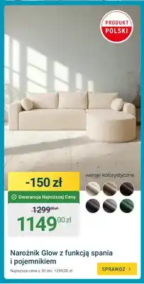 ERLI Narożnik Glow z funkcją spania i pojemnikiem oferta