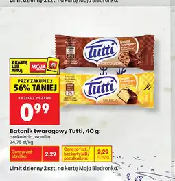 Biedronka Batonik twarogowy wanilia Tutti oferta