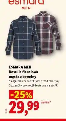 Lidl Esmara men Koszula flanelowa męska z bawełny oferta
