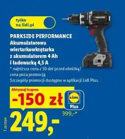 Lidl PARKSIDE PERFORMANCE Akumulatorowa wiertarkowkrętarka oferta