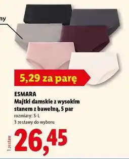 Lidl ESMARA Majtki damskie z wysokim stanem z bawełną, 5 par oferta