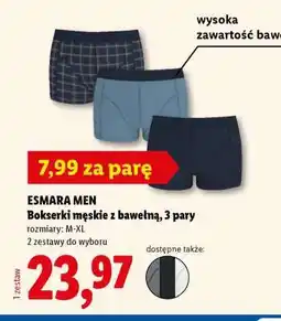 Lidl Esmara men Bokserki męskie z bawełną, 3 pary oferta