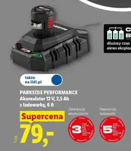 Lidl PARKSIDE PERFORMANCE Akumulator 12 V, 2,5 Ah z ładowarką, 6 A oferta