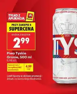 Biedronka Piwo Tyskie Gronie, 500 ml oferta
