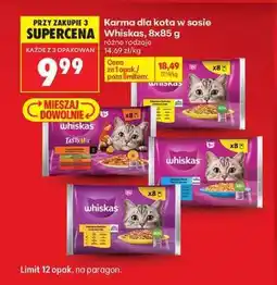 Biedronka Karma dla kota w sosie Whiskas, 8x85 g oferta