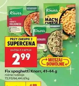 Biedronka Fix spaghetti Knorr, 41-44 g oferta
