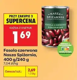 Biedronka Fasola czerwona Nasza Spiżarnia, 400 g/240 g oferta