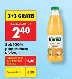 Biedronka Sok 100% pomarańcza Riviva, 1l oferta