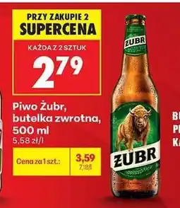 Biedronka Piwo Żubr, butelka zwrotna, 500 ml oferta