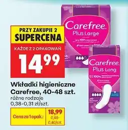 Biedronka Wkładki higieniczne Carefree, 40-48 szt oferta