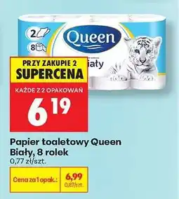 Biedronka Papier toaletowy Queen Biały, 8 rolek oferta