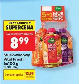 Biedronka Mus owocowy Vital Fresh, 6x100 g oferta