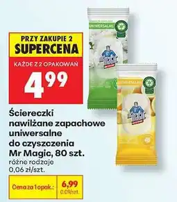 Biedronka Ściereczki nawilżane zapachowe uniwersalne do czyszczenia Mr Magic , 80 szt oferta