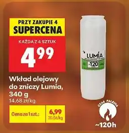 Biedronka Wkład olejowy do zniczy Lumia , 340 g oferta