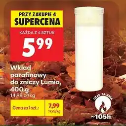 Biedronka Wkład parafinowy do zniczy Lumia, 400 g oferta