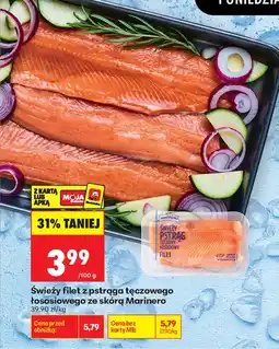 Biedronka Świeży filet z pstrąga tęczowego łososiowego ze skórą Marinero oferta