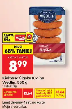 Biedronka Kiełbasa Śląska Kraina Wędlin oferta
