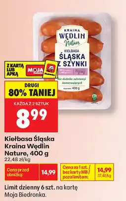 Biedronka Kiełbasa Śląska Kraina Wędlin Nature oferta