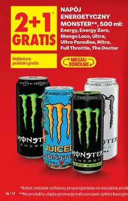 Biedronka Napój energetyczny Monster oferta