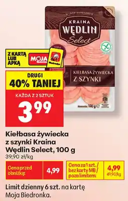 Biedronka Kiełbasa żywiecka z szynki Kraina Wędlin Select oferta