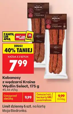 Biedronka Kabanosy z wędzarni Kraina Wędlin Select oferta
