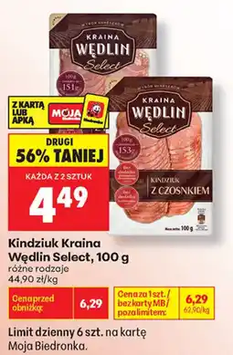Biedronka Kindziuk Kraina Wędlin Select oferta