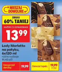 Biedronka Lody Marletto na patyku oferta