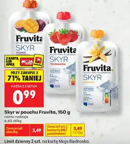 Biedronka Skyr w pouchu Fruvita oferta