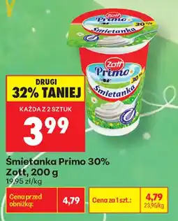 Biedronka Śmietanka Primo 30% Zott oferta
