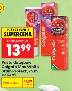 Biedronka Pasta do zębów Colgate Max White Stain Protect oferta