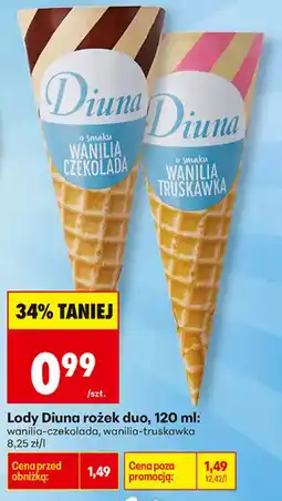 Biedronka Lody Diuna rożek duo oferta