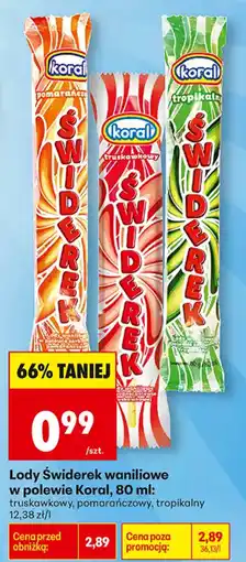 Biedronka Lody Świderkek waniliowe w polewie Koral oferta