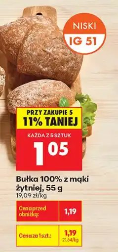 Biedronka Bułka 100% z mąki żytniej oferta