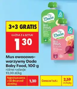 Biedronka Mus owocowo-warzywny Dada Baby Food oferta